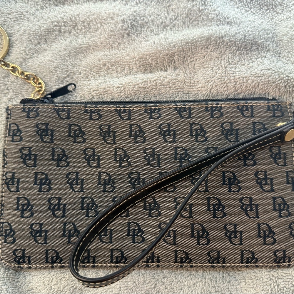 Dooney & Bourke Monogrammed Tan Wristlet